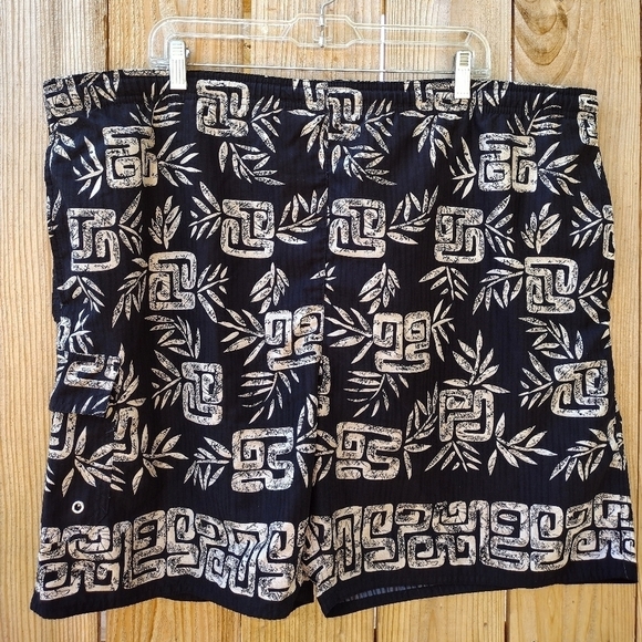 VTG NATURAL LIFE Black and White Swim Trunks - Fits like XXL or 3XL 46" Waist - Picture 9 of 13